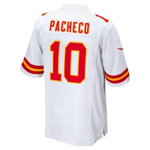 Men's Kansas City Chiefs Isiah Pacheco Nike White Super Bowl LVII Patch Away Game Jersey