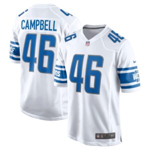 Men's Detroit Lions Jack Campbell Nike White Away Game Jersey