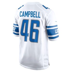 Men's Detroit Lions Jack Campbell Nike White Away Game Jersey