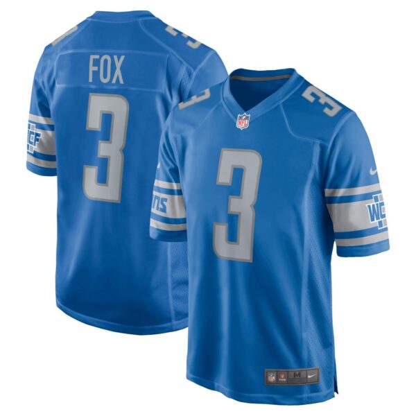 Men's Detroit Lions Jack Fox Nike Blue Game Jersey