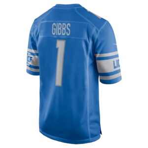 Men's Detroit Lions Jahmyr Gibbs Nike Blue 2023 NFL Draft First Round Pick Game Jersey