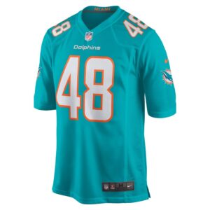 Men's Miami Dolphins Jake Bargas Nike Aqua Home Game Player Jersey