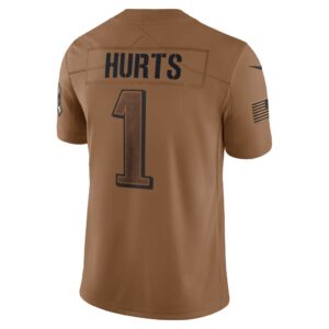 Jalen Hurts Philadelphia Eagles Nike 2023 Salute To Service Limited Jersey - Brown