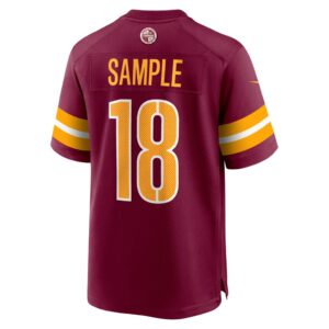 Men's Washington Commanders Jalen Sample Nike Burgundy Team Game Jersey