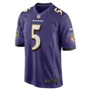 Men's Baltimore Ravens Jalyn Armour-Davis Nike Purple Game Player Jersey