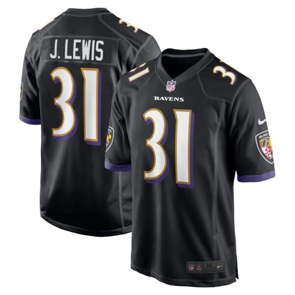 Men's Baltimore Ravens Jamal Lewis Nike Black Retired Player Jersey