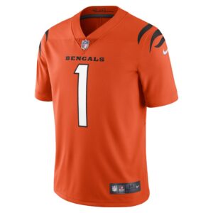 Men's Nike Ja'Marr Chase Orange Cincinnati Bengals Alternate Vapor Limited Jersey