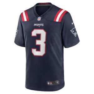 Men's New England Patriots James Robinson Nike Navy Game Player Jersey