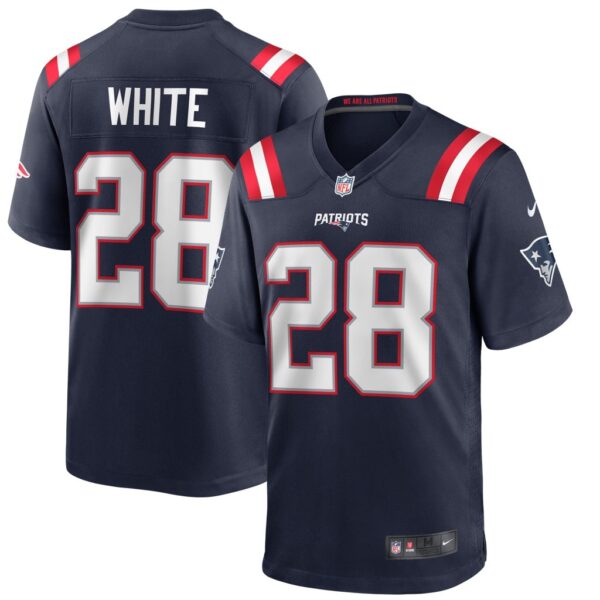 Men's Nike James White Navy New England Patriots Game Jersey