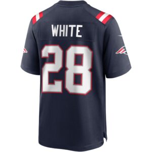 Men's Nike James White Navy New England Patriots Game Jersey