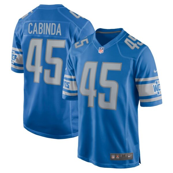 Men's Detroit Lions Jason Cabinda Nike Blue Game Player Jersey