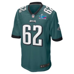 Men's Philadelphia Eagles Jason Kelce Nike Midnight Green Super Bowl LVII Patch Game Jersey