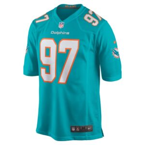 Men's Miami Dolphins Jaylen Twyman Nike Aqua Home Game Player Jersey