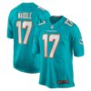 Men's Miami Dolphins Jaylen Waddle Nike Aqua Game Jersey