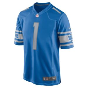 Men's Detroit Lions Jeff Okudah Nike Blue Game Jersey