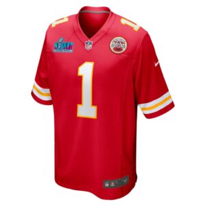 Men's Kansas City Chiefs Jerick McKinnon Nike Red Super Bowl LVII Patch Game Jersey