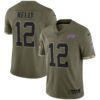 Men's Buffalo Bills Jim Kelly Nike Olive 2022 Salute To Service Retired Player Limited Jersey