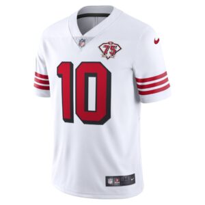 Men's Nike Jimmy Garoppolo White San Francisco 49ers 75th Anniversary 2nd Alternate Vapor Limited Jersey