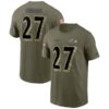 Men's Baltimore Ravens J.K. Dobbins Nike Olive 2022 Salute To Service Name & Number T-Shirt