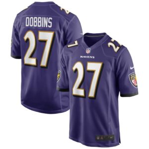 Men's Nike J.K. Dobbins Purple Baltimore Ravens Game Jersey