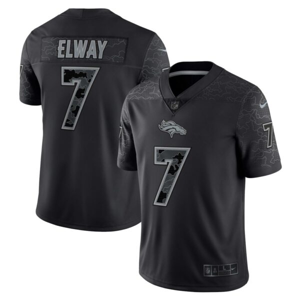 Men's Denver Broncos John Elway Nike Black Retired Player RFLCTV Limited Jersey