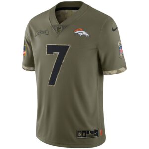 Men's Denver Broncos John Elway Nike Olive 2022 Salute To Service Retired Player Limited Jersey