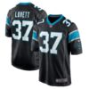 Men's Carolina Panthers John Lovett Nike Black Game Player Jersey