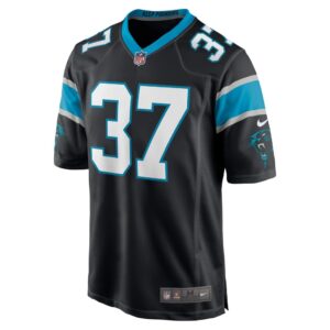 Men's Carolina Panthers John Lovett Nike Black Game Player Jersey