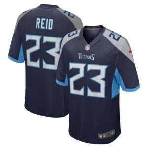 Men's Tennessee Titans John Reid Nike Navy Home Game Player Jersey