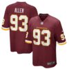 Men's Nike Jonathan Allen Burgundy Washington Football Team Game Jersey