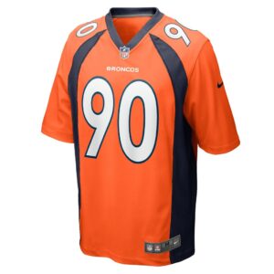 Men's Denver Broncos Jonathan Kongbo Nike Orange Game Player Jersey