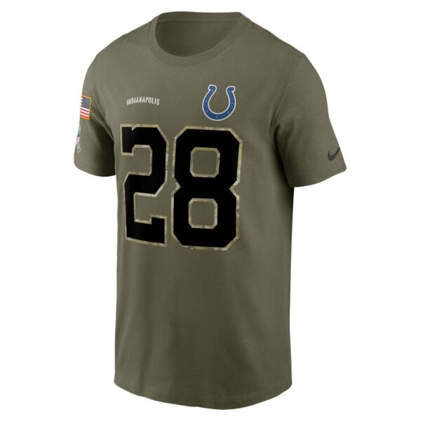 Men's Indianapolis Colts Jonathan Taylor Nike Olive 2022 Salute To Service Name & Number T-Shirt