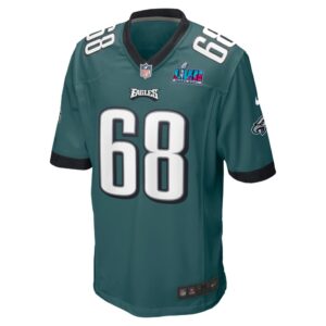 Men's Philadelphia Eagles Jordan Mailata Nike Midnight Green Super Bowl LVII Patch Game Jersey