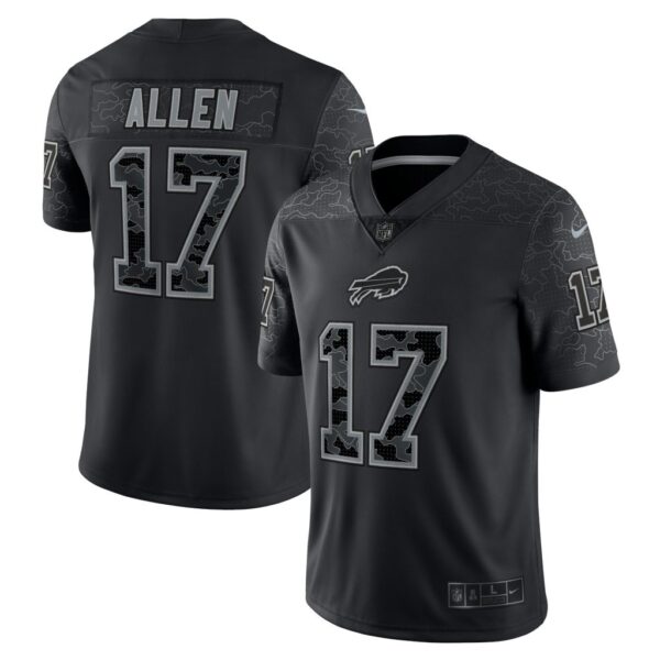 Men's Buffalo Bills Josh Allen Nike Black RFLCTV Limited Jersey