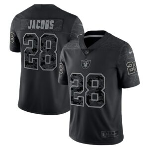 Men's Las Vegas Raiders Josh Jacobs Nike Black RFLCTV Limited Jersey