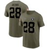 Men's Las Vegas Raiders Josh Jacobs Nike Olive 2022 Salute To Service Name & Number T-Shirt