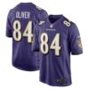 Men's Baltimore Ravens Josh Oliver Nike Purple Game Jersey