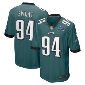 Men's Philadelphia Eagles Josh Sweat Nike Midnight Green Super Bowl LVII Patch Game Jersey