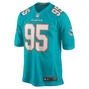 Men's Miami Dolphins Josiah Bronson Nike Aqua Home Game Player Jersey