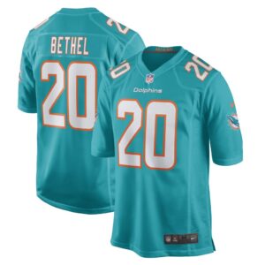 Men's Miami Dolphins Justin Bethel Nike Aqua Game Player Jersey