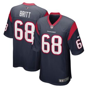 Men's Houston Texans Justin Britt Nike Navy Game Jersey