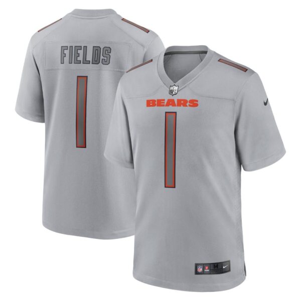 Men's Chicago Bears Justin Fields Nike Gray Atmosphere Fashion Game Jersey