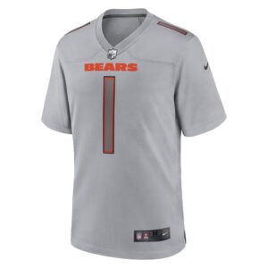 Men's Chicago Bears Justin Fields Nike Gray Atmosphere Fashion Game Jersey