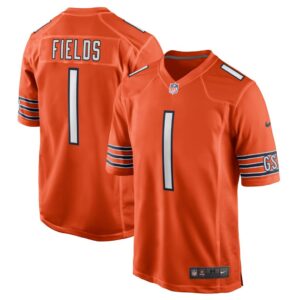 Men's Chicago Bears Justin Fields Nike Orange Alternate Game Jersey