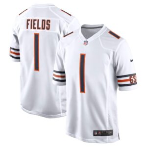 Men's Chicago Bears Justin Fields Nike White Game Jersey