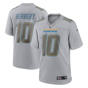 Men's Los Angeles Chargers Justin Herbert Nike Gray Atmosphere Fashion Game Jersey