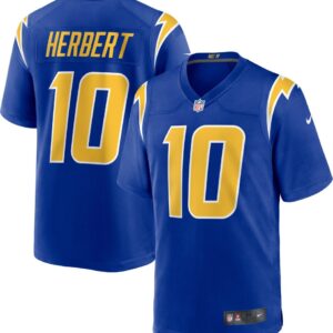 Men's Nike Justin Herbert Royal Los Angeles Chargers 2nd Alternate Game Jersey