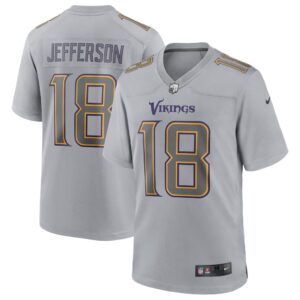 Men's Minnesota Vikings Justin Jefferson Nike Gray Atmosphere Fashion Game Jersey