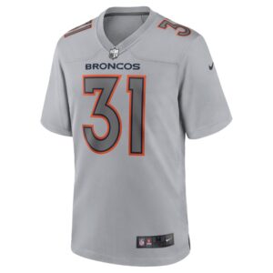 Men's Denver Broncos Justin Simmons Nike Gray Atmosphere Fashion Game Jersey