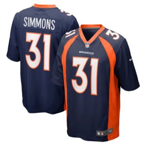 Men's Denver Broncos Justin Simmons Nike Navy Game Jersey